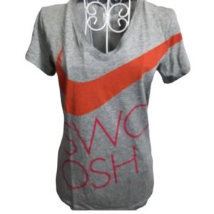Nike Dri-Fit V-Neck Swoosh Graphic Tee SZ S